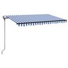 vidaXL Tenda Automatica con Sensore Vento e LED 400x300 cm Blu Bianca