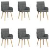 vidaXL Sedie da pranzo 6 pcs Tessuto Grigio Scuro 60 x 56 x 96 cm