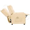 vidaXL Poltrona Alzapersona Massaggiante Crema in Tessuto