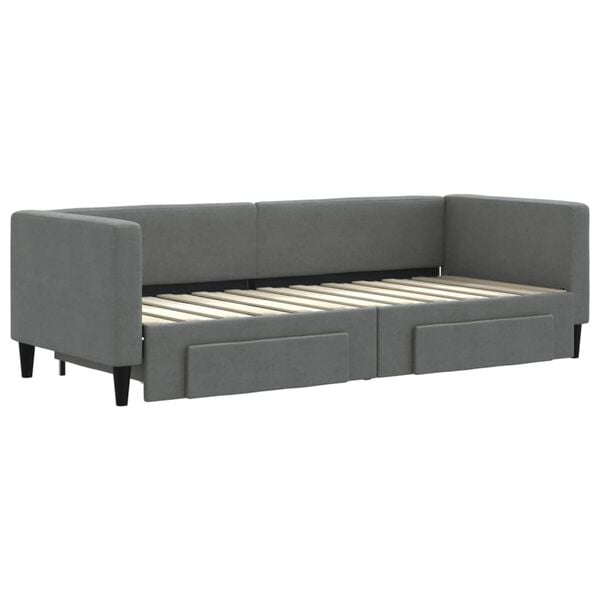 vidaXL Divano Letto Estraibile Cassetti Grigio Scuro 80x200cm Tessuto