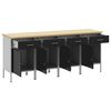 vidaXL Mobile da lavoro 4 pcs Nero e Grigio 200 x 55 x 85 cm