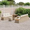 vidaXL Set Divano da Giardino 10 pcs Beige polyrattan