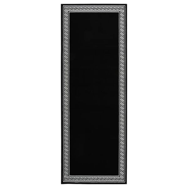 vidaXL Tappeto Lungo in BCF Nero con Motivo 100x250 cm