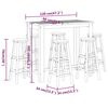 vidaXL Set da Bar da Giardino 7 pz in Legno Massello di Acacia