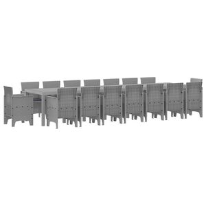 vidaXL Set da pranzo da giardino con cuscini 17 pcs Grigio chiaro PP