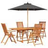 vidaXL Set da pranzo da esterno con ombrellone 6 pz