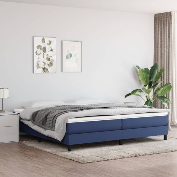 vidaXL Struttura Letto a Rete a Molle Blu 200x200 cm in Tessuto