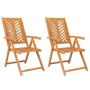 vidaXL Sedie da Giardino Reclinabili 2 pz Legno Massello di Acacia