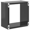 vidaXL Mensole Parete a Cubo 4 pz Grigio Lucido 26x15x26 cm