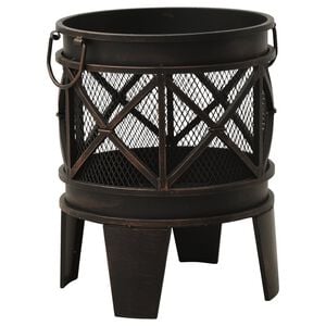 vidaXL Braciere Rustico con Attizzatoio &Phi;42x54 cm in Acciaio