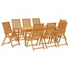 vidaXL Set da Pranzo da Giardino 9 pz 180x90x75 cm Legno Massello di Acacia