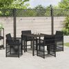 vidaXL Set da Pranzo per Giardino 5 pcs Nero polyrattan