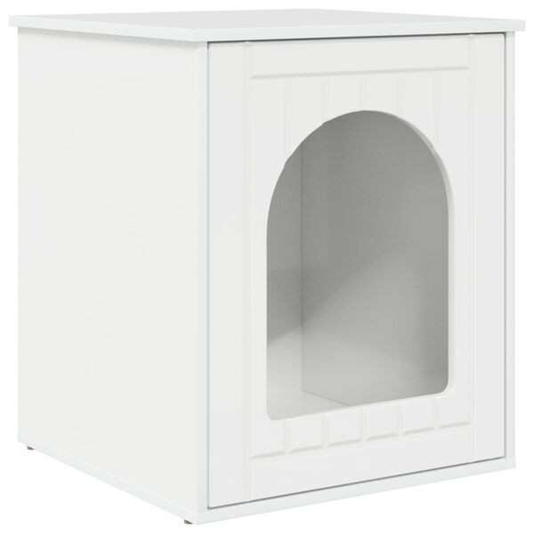 vidaXL Casa per Gatti Bianco Lucido 53 x 52 x 62 cm Legno multistrato