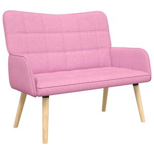 vidaXL Divano a 2 Posti Rosa 115 x 61 x 87 cm Tessuto