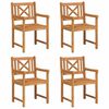 vidaXL Sedie da giardino 4 pcs Naturale Legno di Acacia Massello