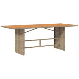 vidaXL Tavolo Giardino Piano Legno Acacia Beige 190x80x74cm Polyrattan