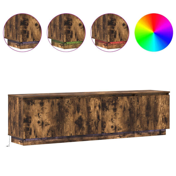 vidaXL Mobile TV Rovere fumé 180 x 38 x 49 cm Legno multistrato