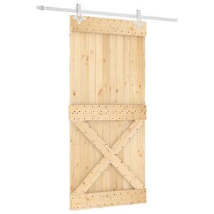 vidaXL Porta scorrevole 95 x 210 cm Naturale e Bianco