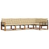 vidaXL Set di divani da esterno con cuscino 5 pcs Naturale e Beige
