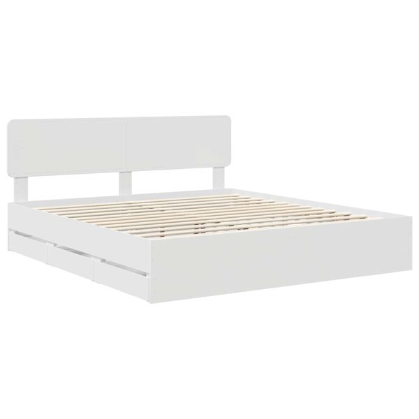 vidaXL Struttura del letto Bianco 200 x 200 cm Legno ingegnerizzato