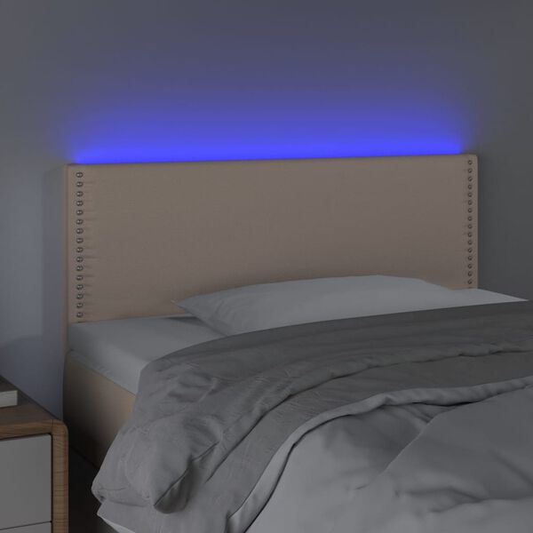 vidaXL Testiera Cappuccino a LED 100x5x78/88 cm in Similpelle