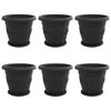 vidaXL Vasi per Piante 6 pcs Nero &Oslash; 39 x 32 cm Plastica