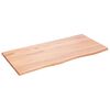vidaXL Piano Bagno Marrone Chiaro 100x50x2 cm Legno Massello Trattato