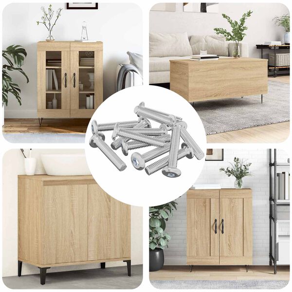 vidaXL Vite con Testa Bloccante 12 pcs Argento M6 x 35 mm Acciaio