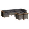 vidaXL Set Divano da Giardino 10 pz con Cuscini Grigio in Polyrattan