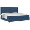 vidaXL Letto a molle con testiera Blu 200 x 200 cm Tessuto