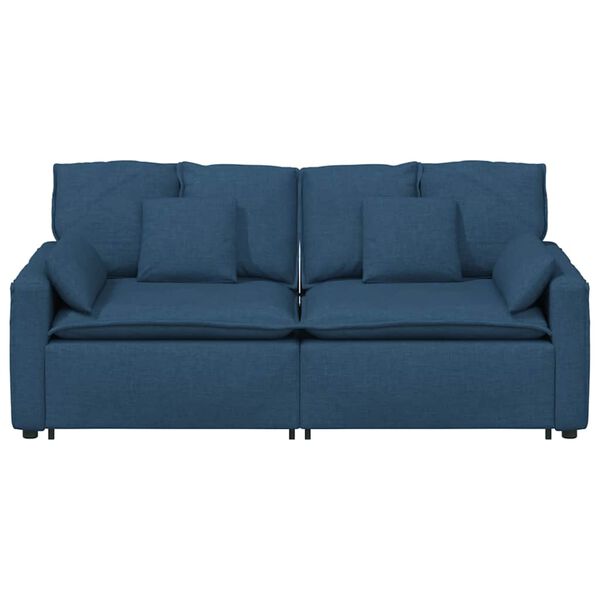 vidaXL Divano Modulare con Cuscini Blu