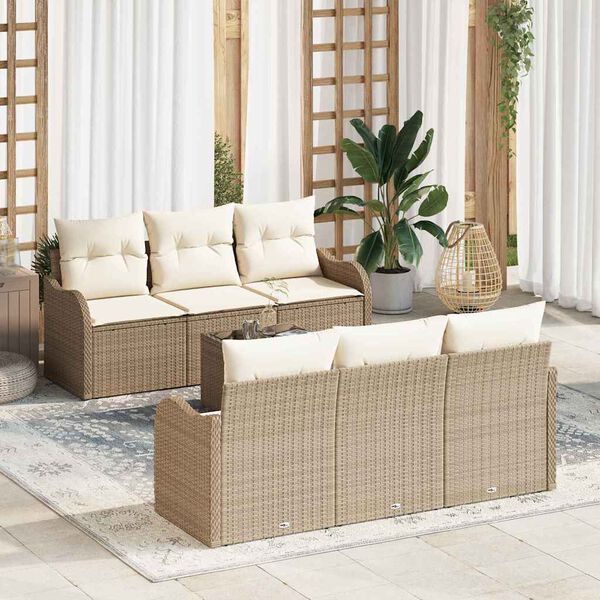 vidaXL Set Divano da Giardino Beige 55 x 55 x 37 cm polyrattan