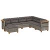 vidaXL Set Divani da Giardino 7 pz con Cuscini Grigio in Polyrattan
