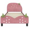 vidaXL Struttura letto bambini con testata Rosa 90 x 200 cm Velluto