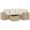 vidaXL Set Divano da Giardino 5 pz con Cuscini Beige in Polyrattan