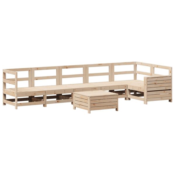 vidaXL Set Divani da Giardino 7 pz in Legno Massello di Pino