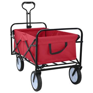 vidaXL Carrello della spesa pieghevole con freni Rosso 94 x 53 x 99 cm