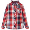 vidaXL Camicia a Quadri da Bambino Rossa e Blu Marino 104