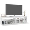 vidaXL Mobili Porta TV con Luci LED 2 pz Bianco 75x35x40 cm