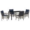 vidaXL Set da Pranzo per Giardino 5 pz Grigio e Nero Rattan