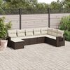 vidaXL Set Divani da Giardino 8 pz con Cuscini Marrone in Polyrattan