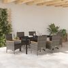 vidaXL Set da Pranzo per Giardino con cuscino 7 pcs Grigio polyrattan