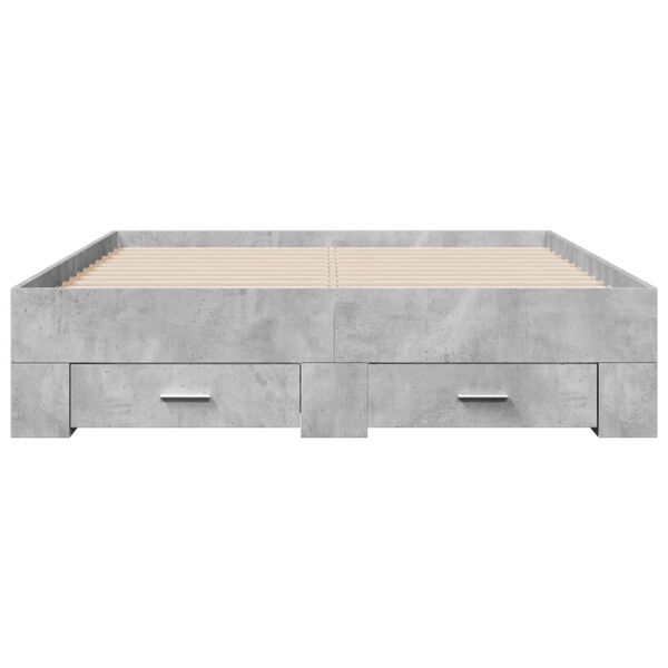 vidaXL Giroletto Cassetti Grigio Cemento 120x190 cm Legno Multistrato
