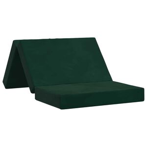 vidaXL Divano Letto Pieghevole 100 x 67 x 45 cm Verde Scuro