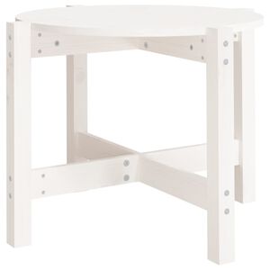 vidaXL Tavolino da Salotto Bianco Ø 62,5x45 cm Legno Massello di Pino