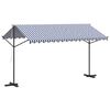 vidaXL Tenda da Sole Blu e Bianca 400x300 cm in Tessuto e Acciaio