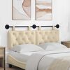 vidaXL Testata appesa Montaggio a parete Crema 150 x 55 x 7 cm Tessuto