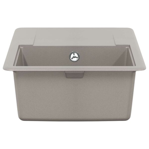 vidaXL Lavello Grigio 670 x 460 mm 80% Quarzo e 20% Resina