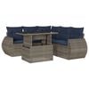 vidaXL Set Divani da Giardino 6 pz con Cuscini Grigio in Polyrattan