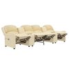 vidaXL Divano Massaggiante 4 Posti con Portabicchieri Crema in Tessuto